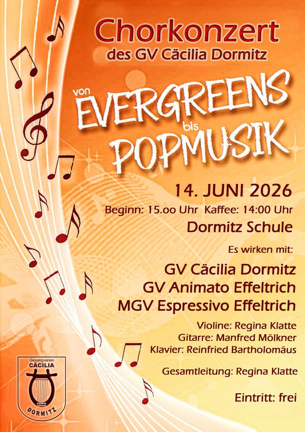Flyer Chorkonzert 14. Juni 2026 – Ein Nachmittag voller Musik in Dormitz